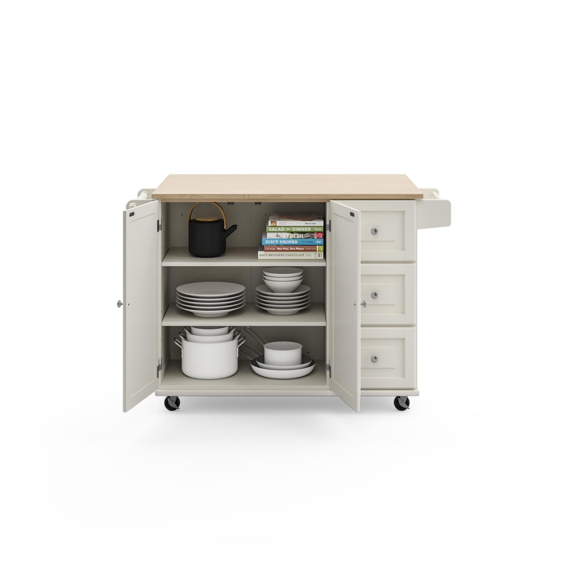 Dolly Madison 3 Drawer Kitchen Cart