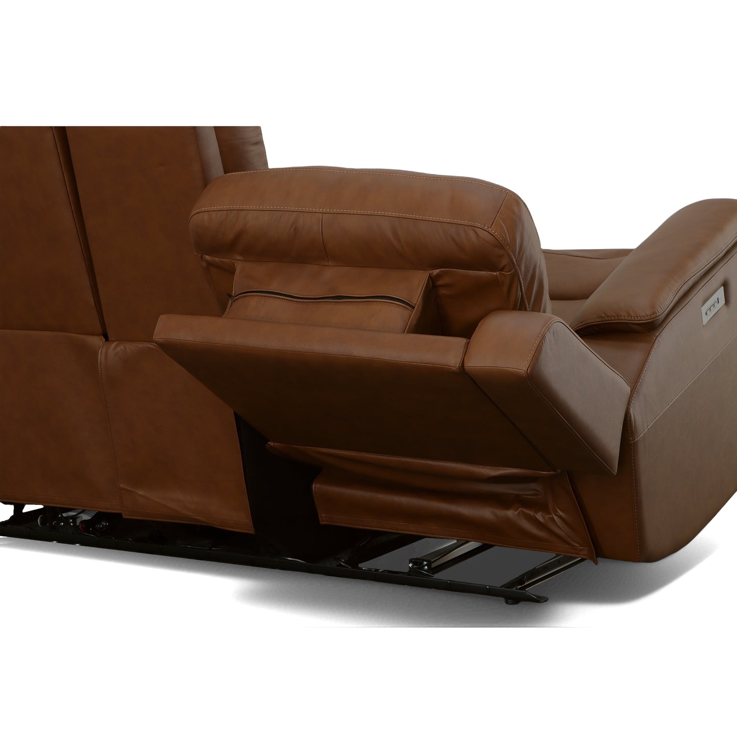 Carmen Leather Power Reclining Loveseat with Console