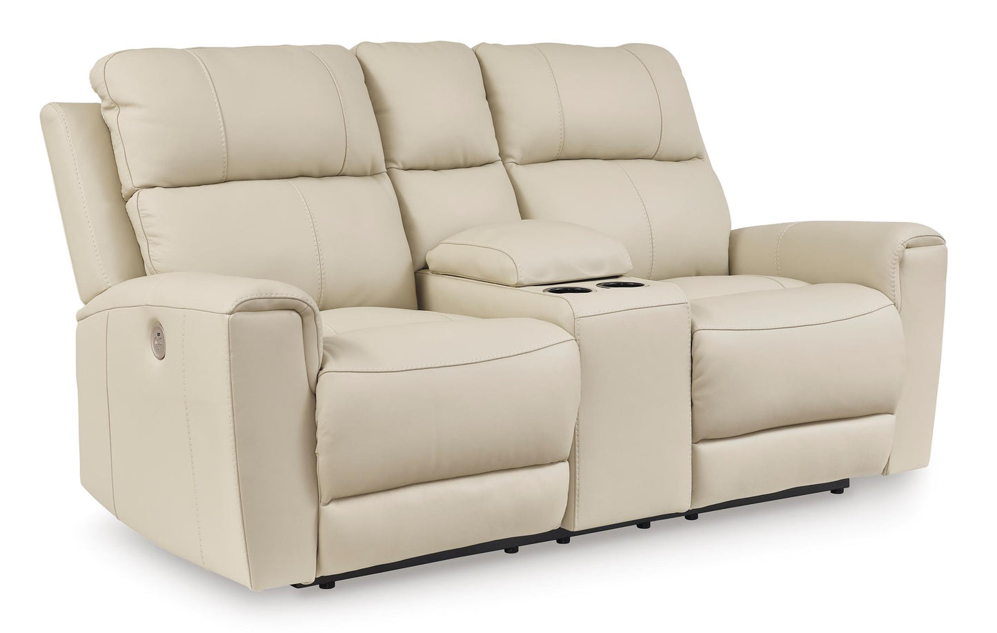 Dahlmoore Leather Power Reclining Console Loveseat