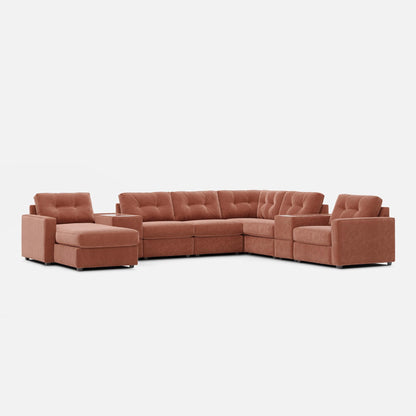 Modular One Left Facing 8-Piece Sectional - Cantaloupe