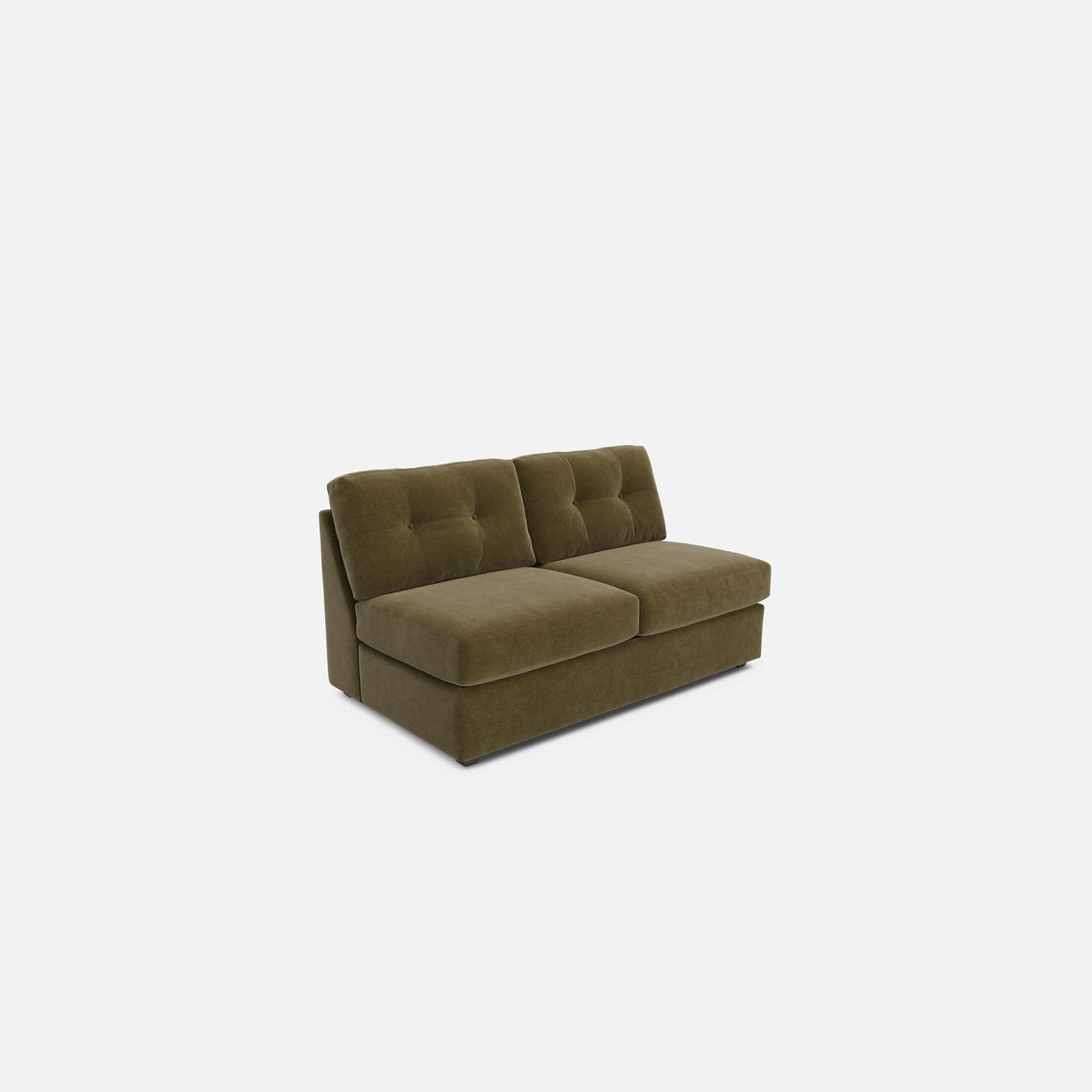 Modular One Armless Full Innerspring Sleeper Sofa- Moss