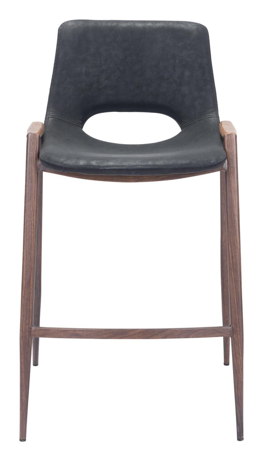 Desi Counter Stool (Set of 2) Black & Walnut