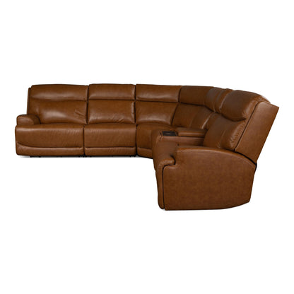 Medora 6-Piece Leather Power Reclining Sectional