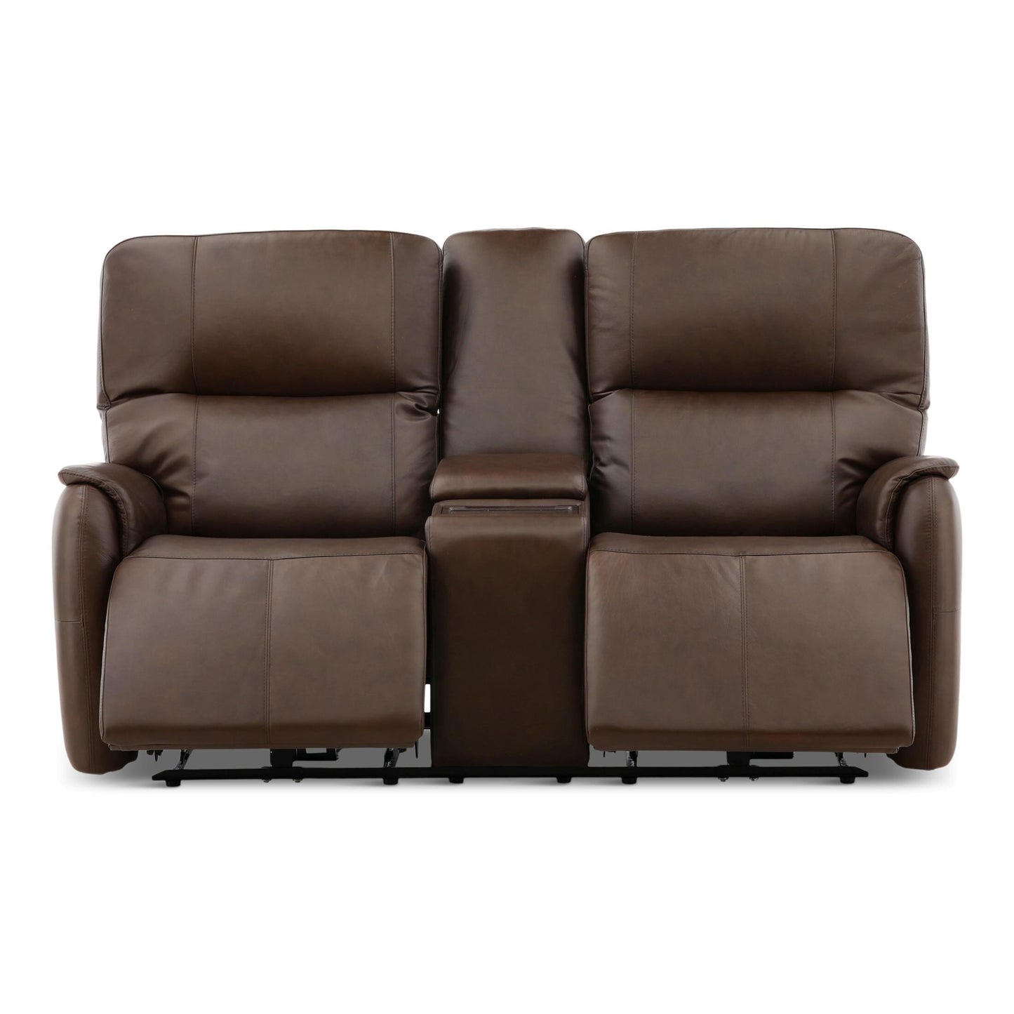 Walker Leather Power Reclining Console Loveseat