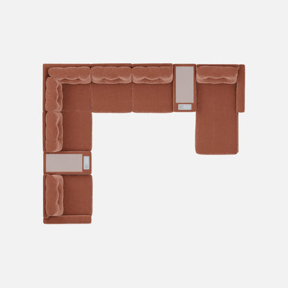 Modular One Right Facing 8-Piece Sectional with E-Console - Cantaloupe