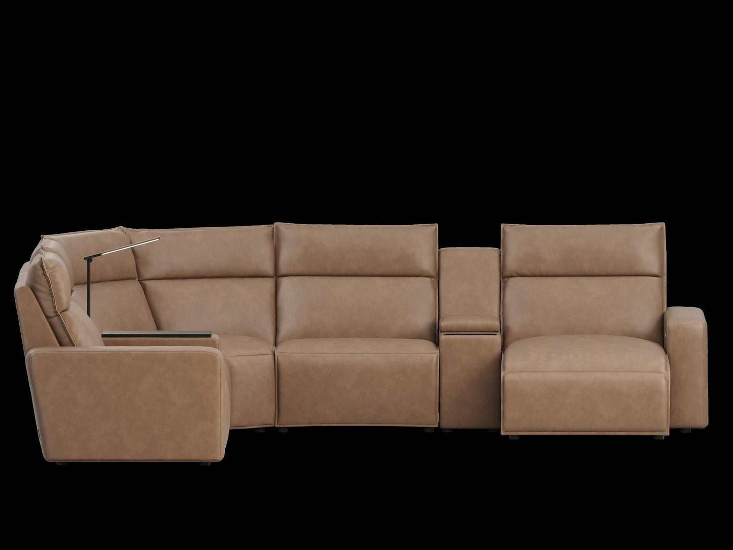 Modular Two Right Arm Facing Power Sectional with Chaise - Saddle