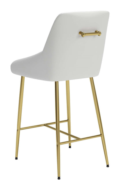 Madelaine Counter Stool White & Gold