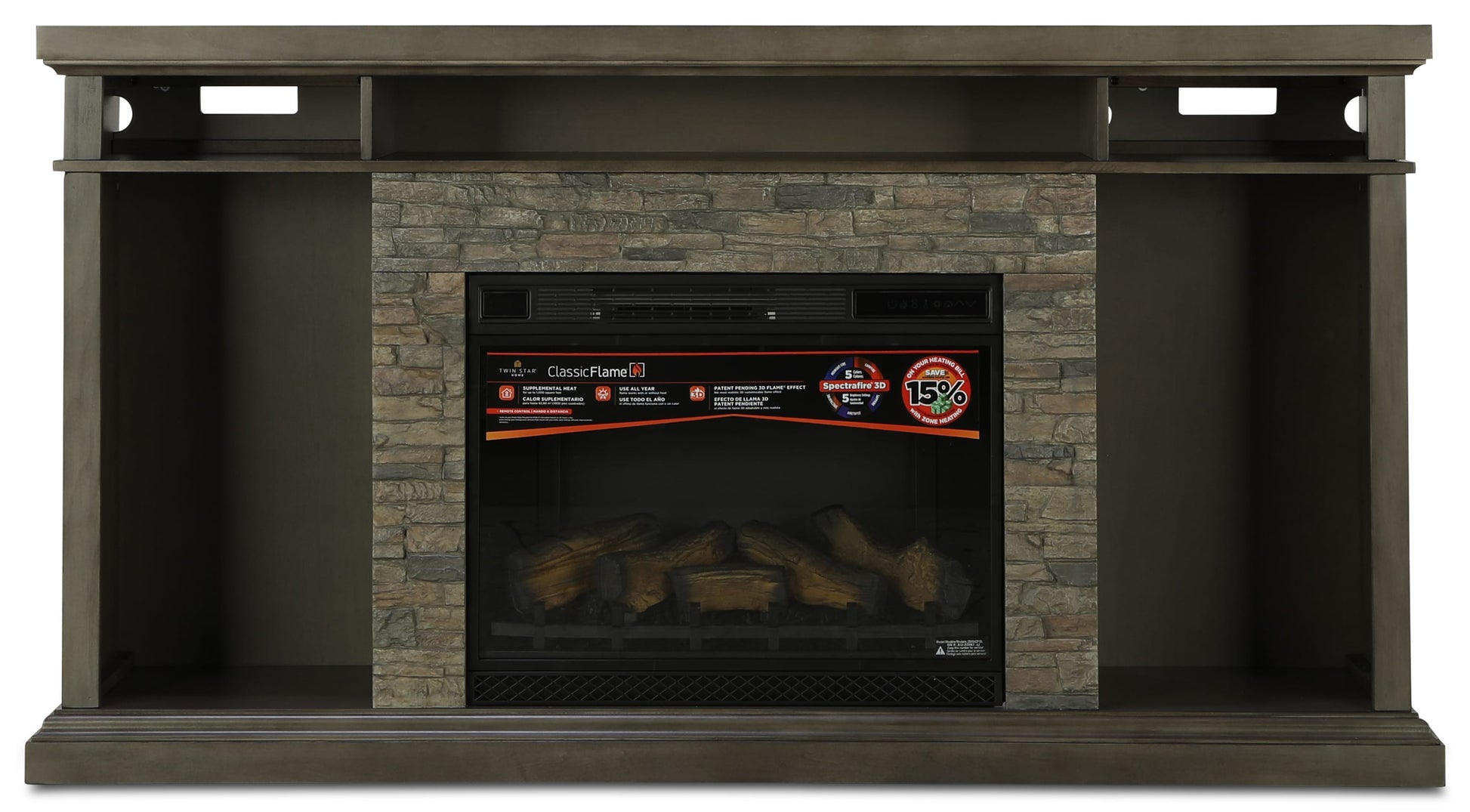 Castrock 73" TV with Electric Fireplace