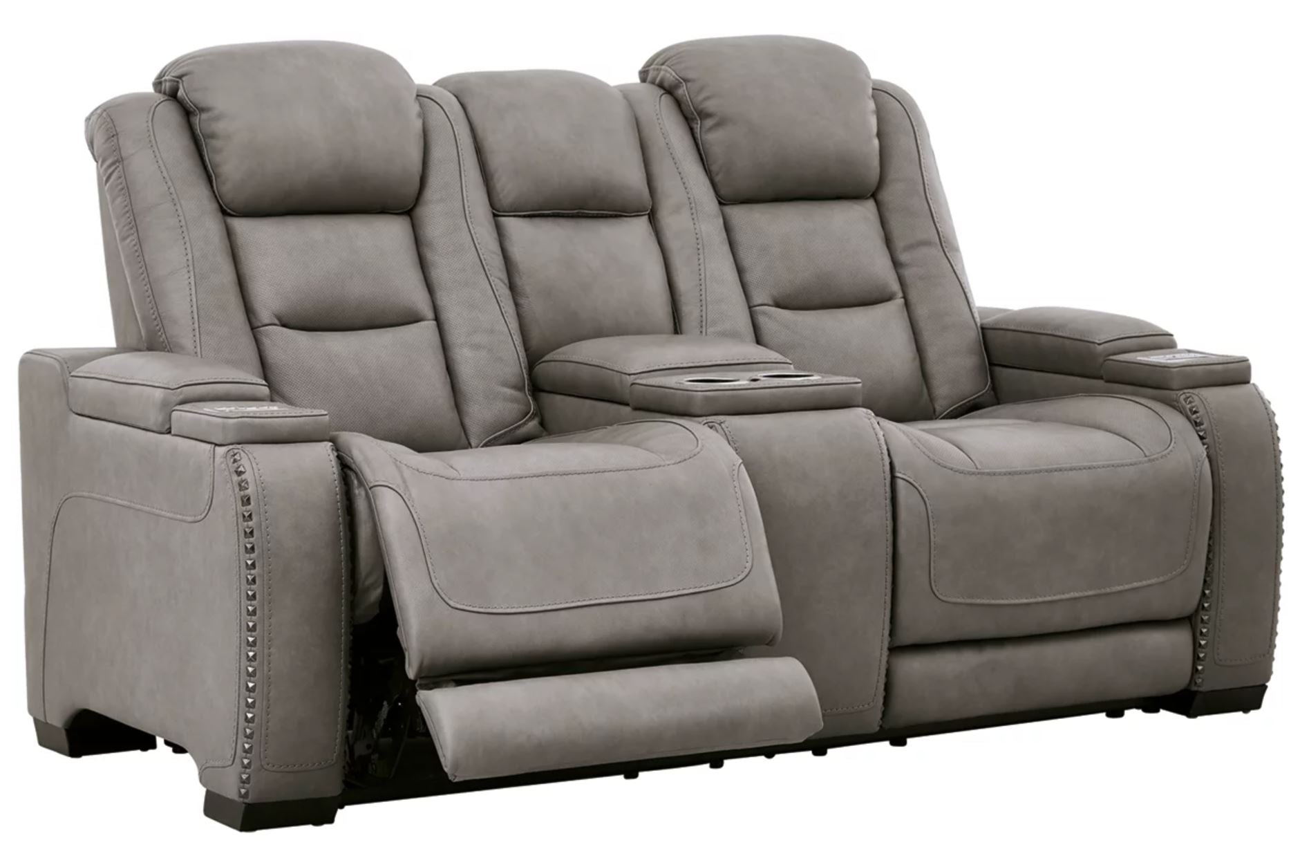 Man-Den Triple Reclining Loveseat with Console