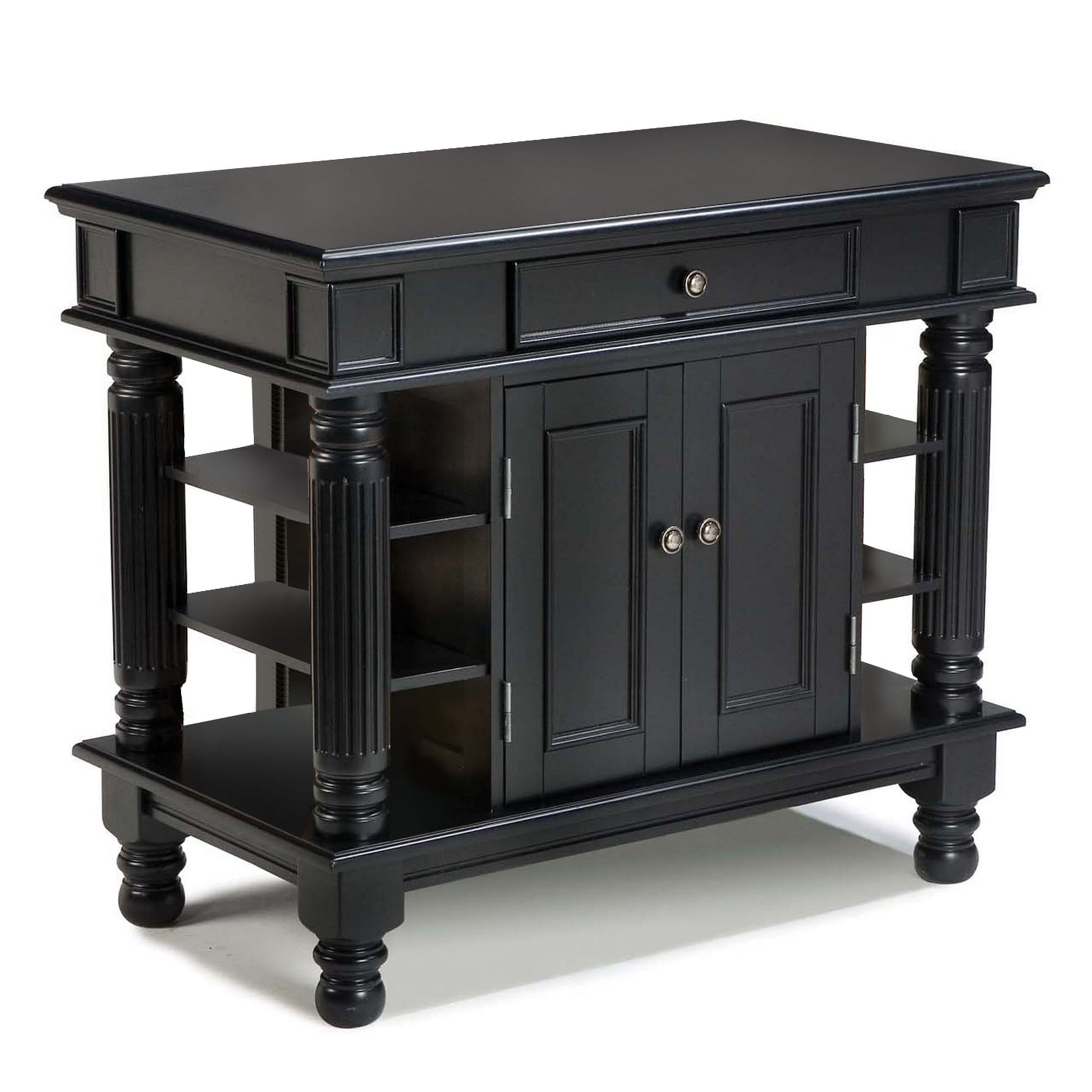 Montauk Open Kitchen Island Black