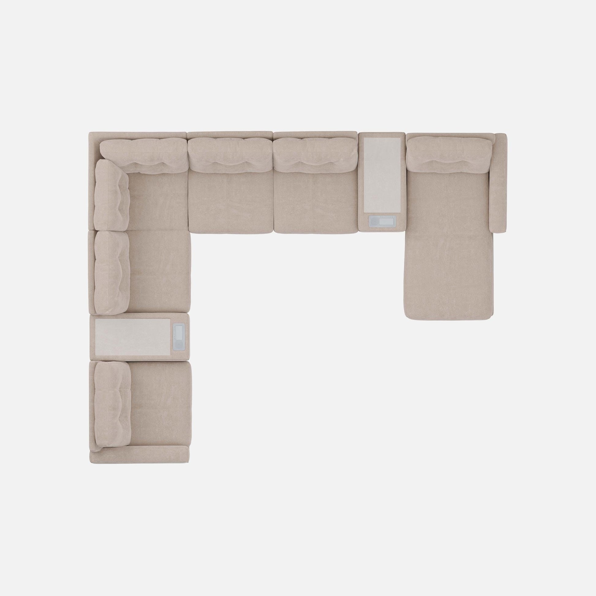 Modular One Right Facing 8-Piece Sectional with E-Console - Stone