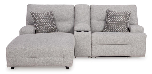 Acklen Place Left Facing 3-Piece Power Reclining Sectional Sofa with Chaise Pewter
