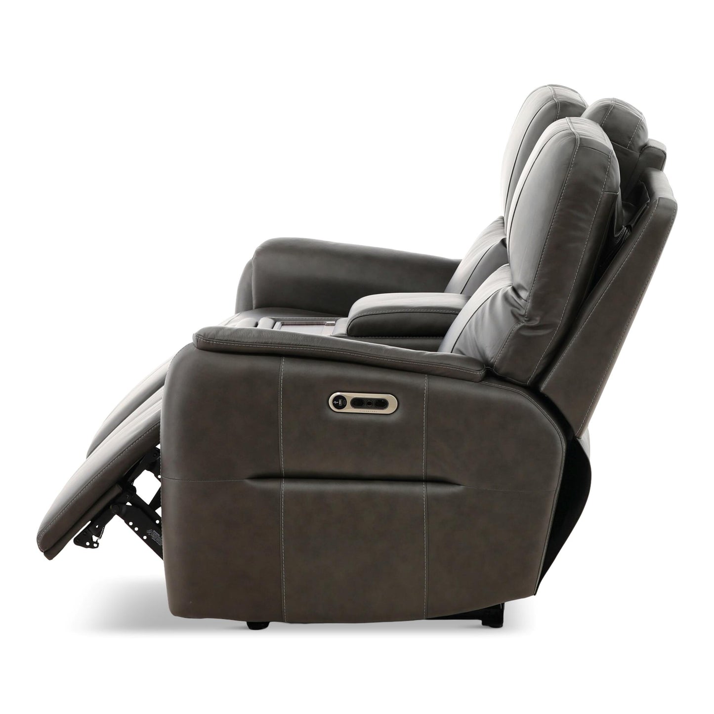 Walker Leather Power Reclining Console Loveseat