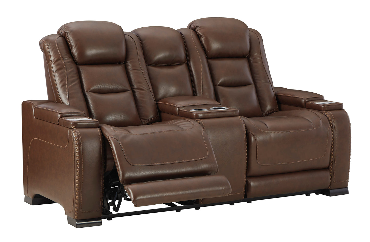 Man-Den Power Reclining Loveseat with Console