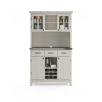 Hampton Buffet with Hutch White Gray