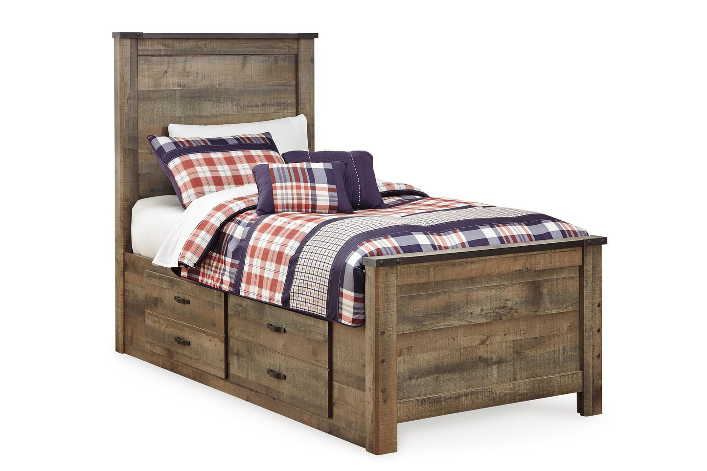 Trinell Twin Panel Bed with 2 Storage Drawers