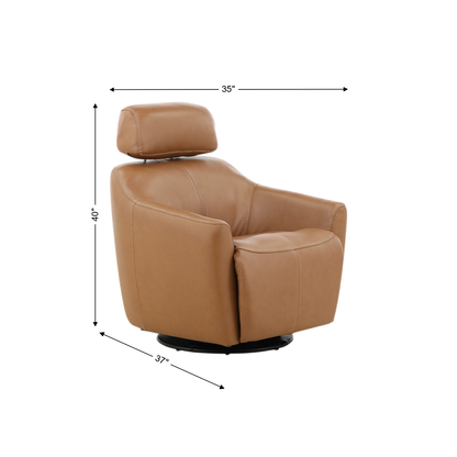 Walden Leather Power Swivel Recliner