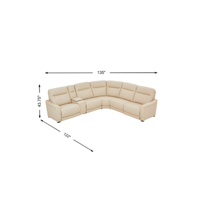 Newport 6-Piece Leather Power Reclining Sectional