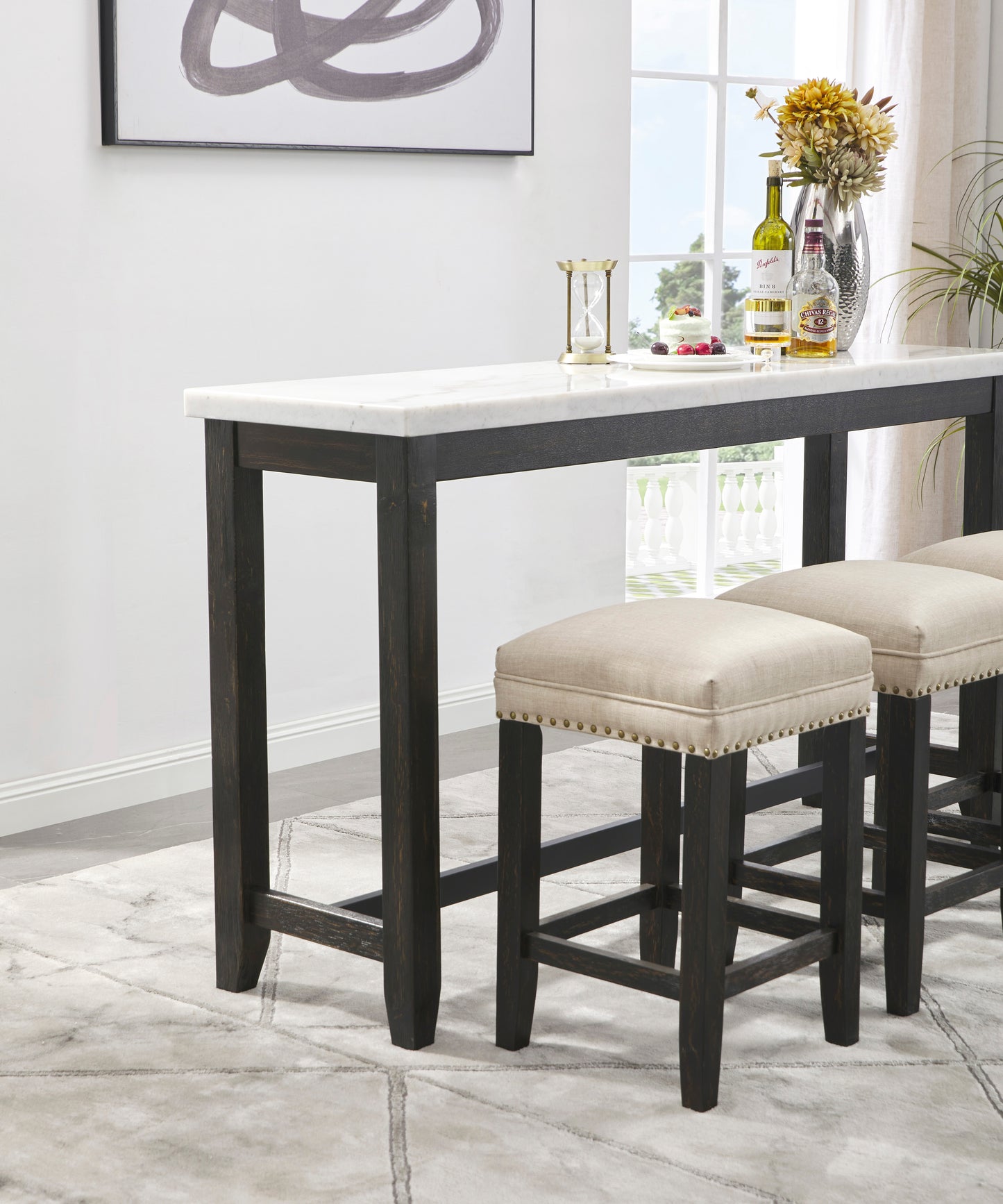 Anchorville Counter Height Dining Table and Bar Stools (Set of 4)