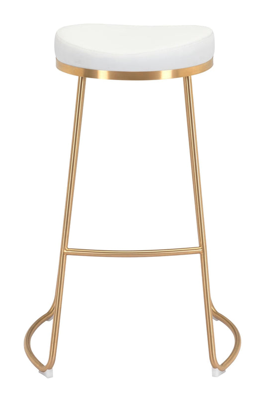 Bree Barstool (Set of 2) White & Gold