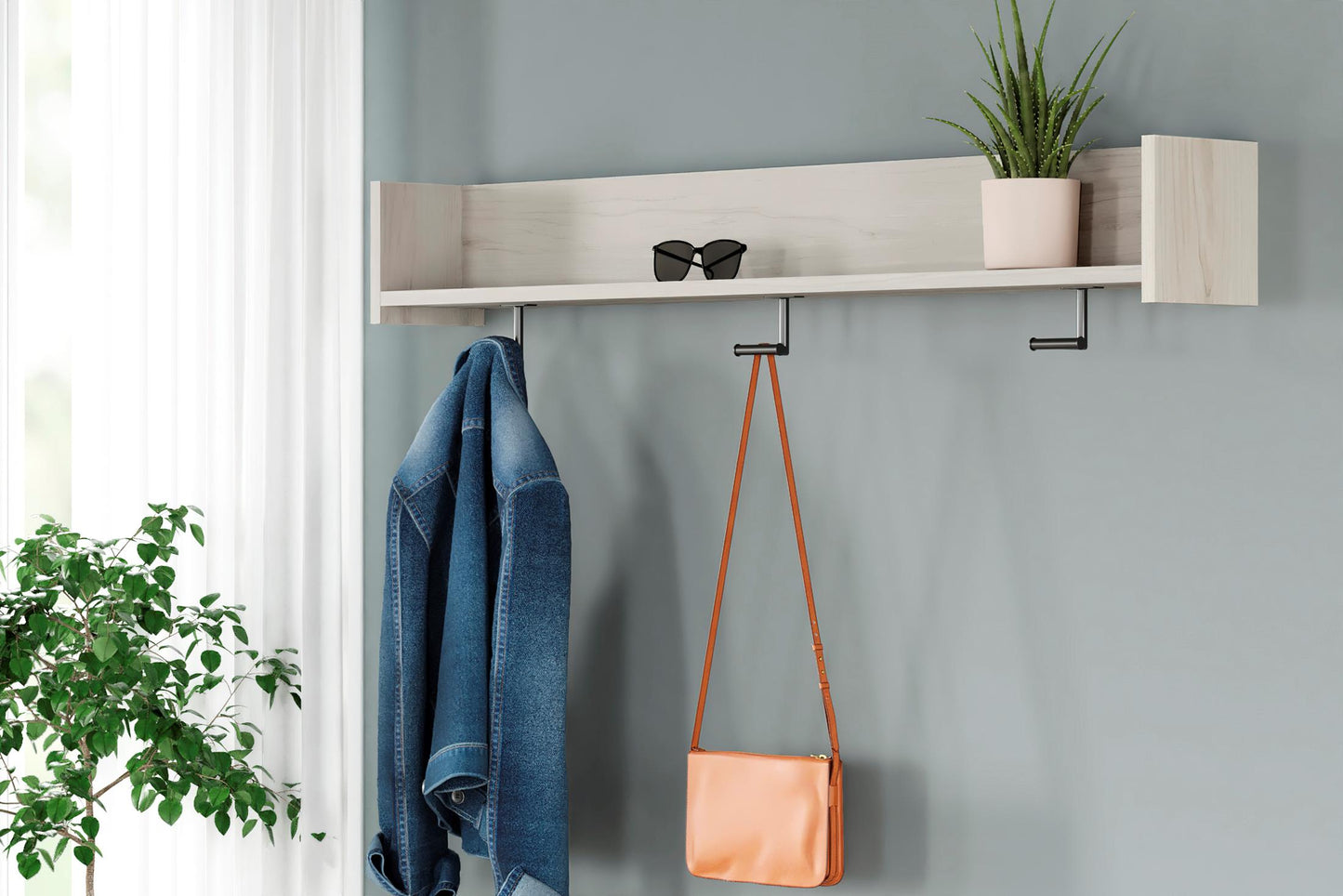 Socalle Wall Mounted Coat Rack with Shelf and 3 Hooks