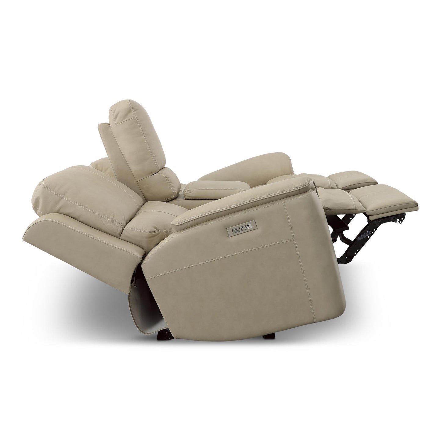 Carmen Leather Power Reclining Loveseat with Console