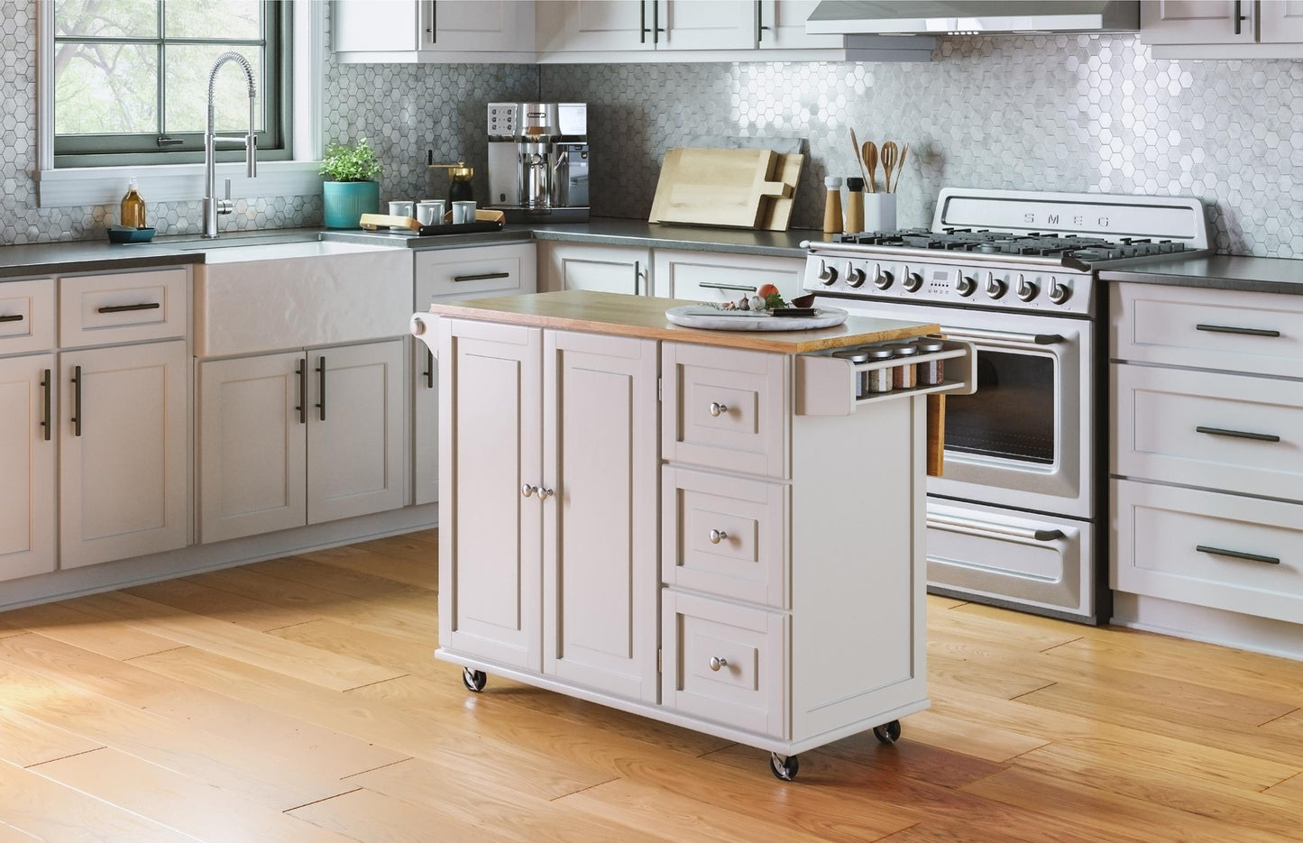 Dolly Madison 3 Drawer Kitchen Cart