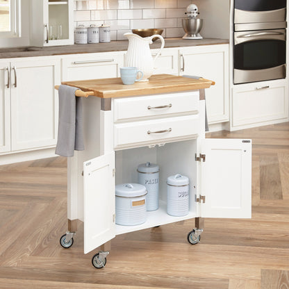 Dolly Madison Off-White Kitchen Cart