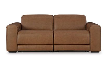 Rally-Up 2-Piece Leather Power Reclining Sectional Loveseat