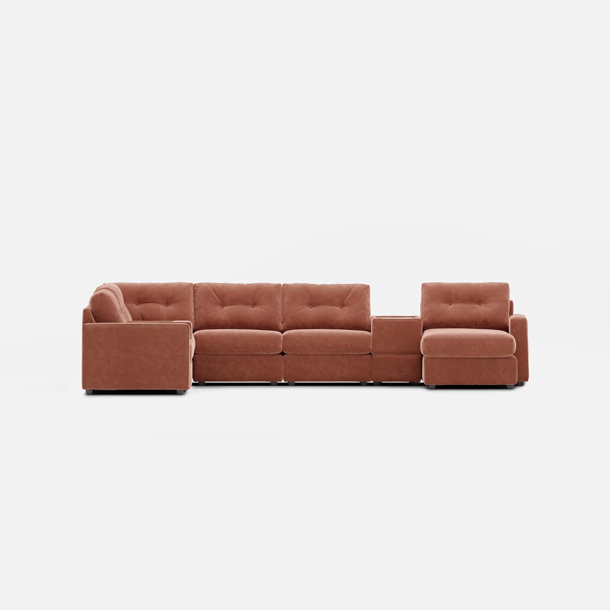 Modular One Right Facing 8-Piece Sectional with E-Console - Cantaloupe