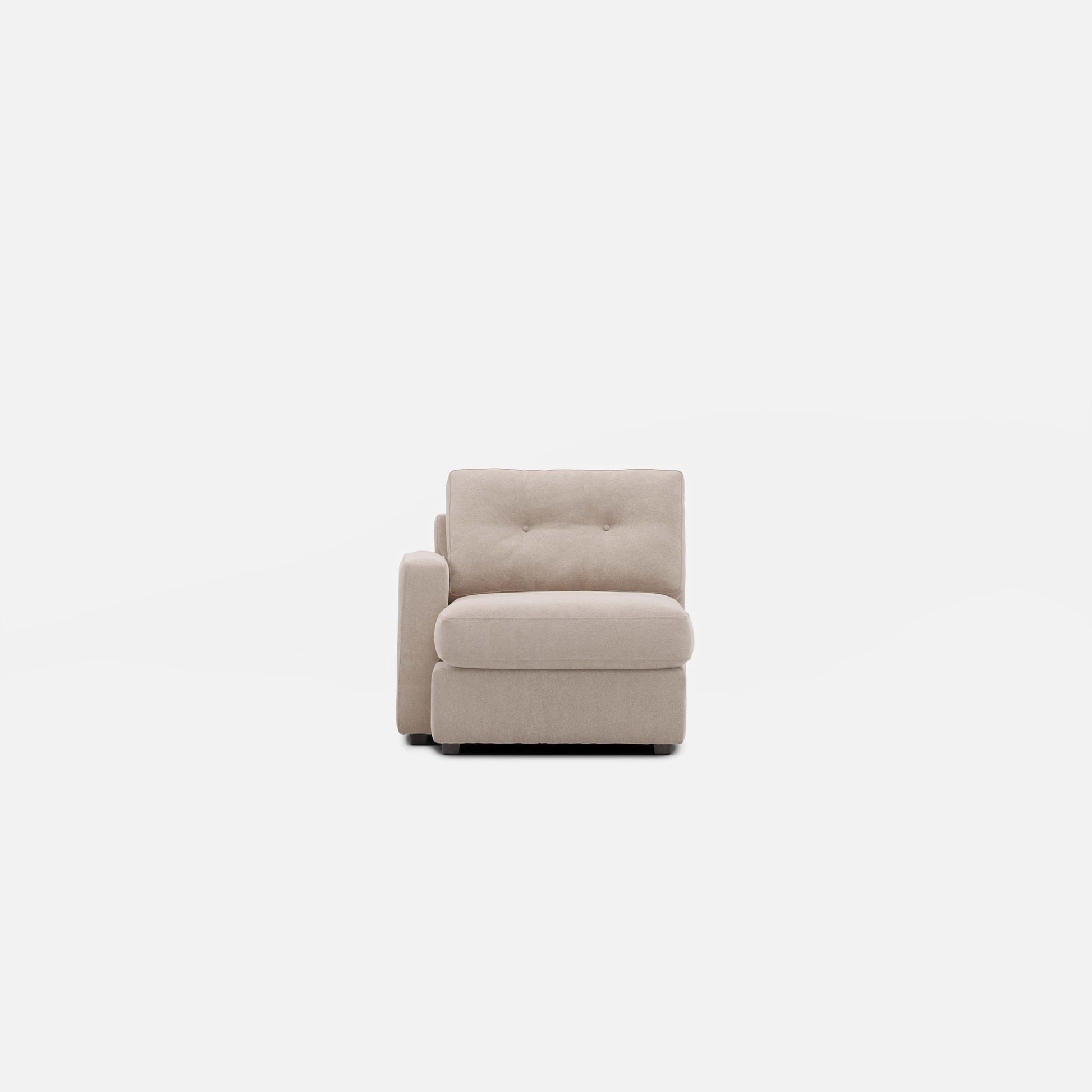 Modular One Chaise Stone Left-Facing