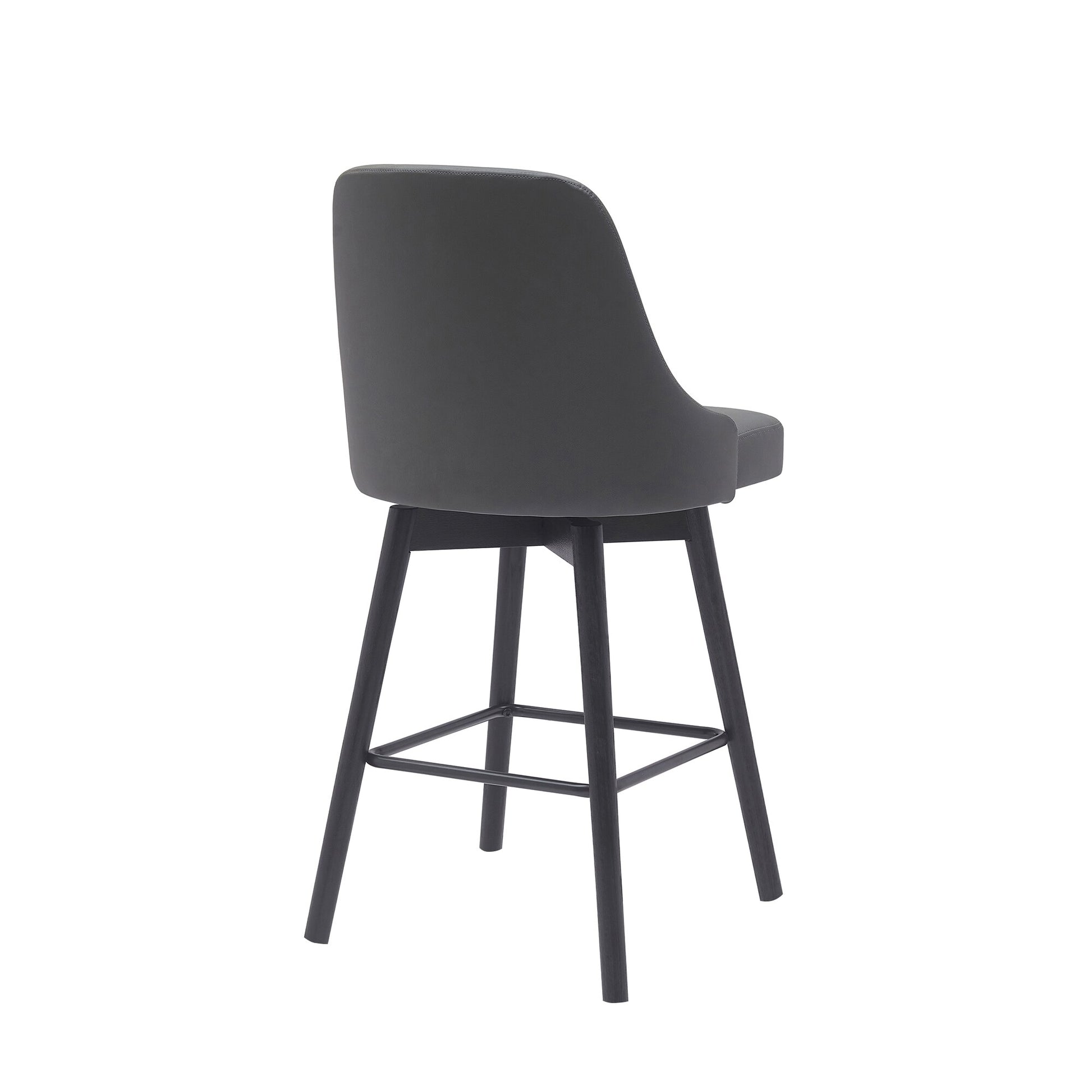 Sicily 26" Swivel Black Wood Counter Stool