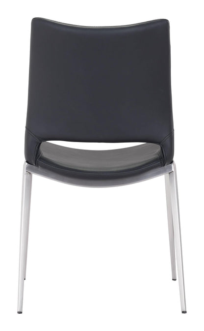 Ace Dining Chair (Set of 2) Black & Silver