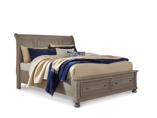 QUEEN SLEIGH BED W/ STORAGE