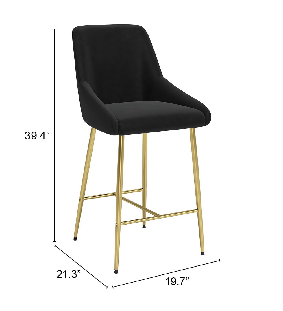 Madelaine Counter Stool Black & Gold