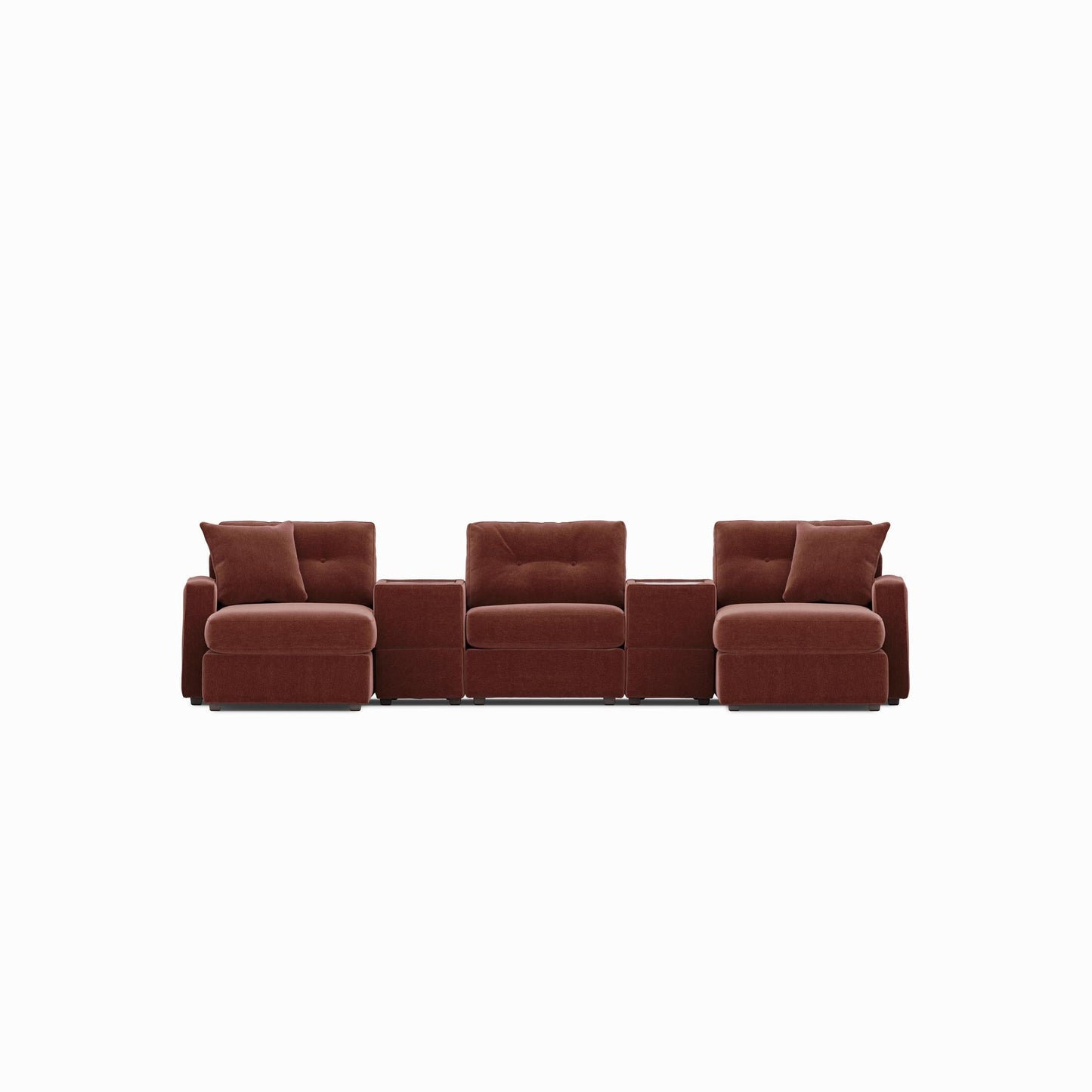 Modular One 5-Piece Theater Sectional with Dual Chaise Merlot