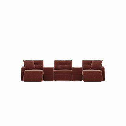 Modular One 5-Piece Theater Sectional with Dual Chaise Merlot