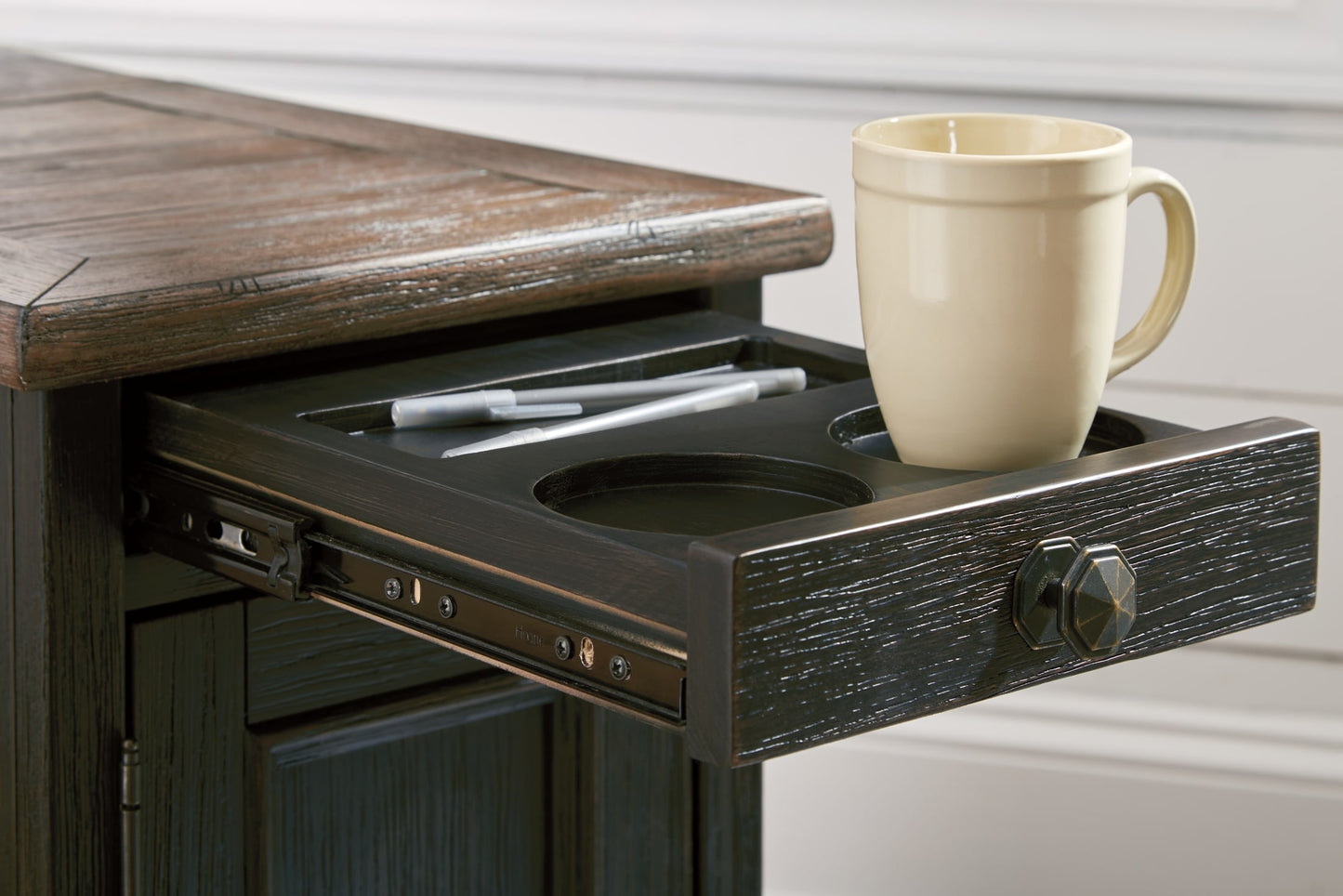 Tyler Creek Chairside End Table with USB Ports and Outlets