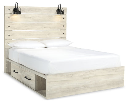 Cambeck Queen Panel Bed with 2 Storage Drawers and 2 Cubbies