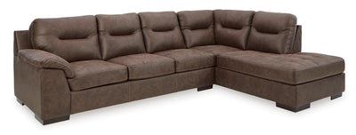 Maderla 2-Piece Walnut Sectional with Chaise