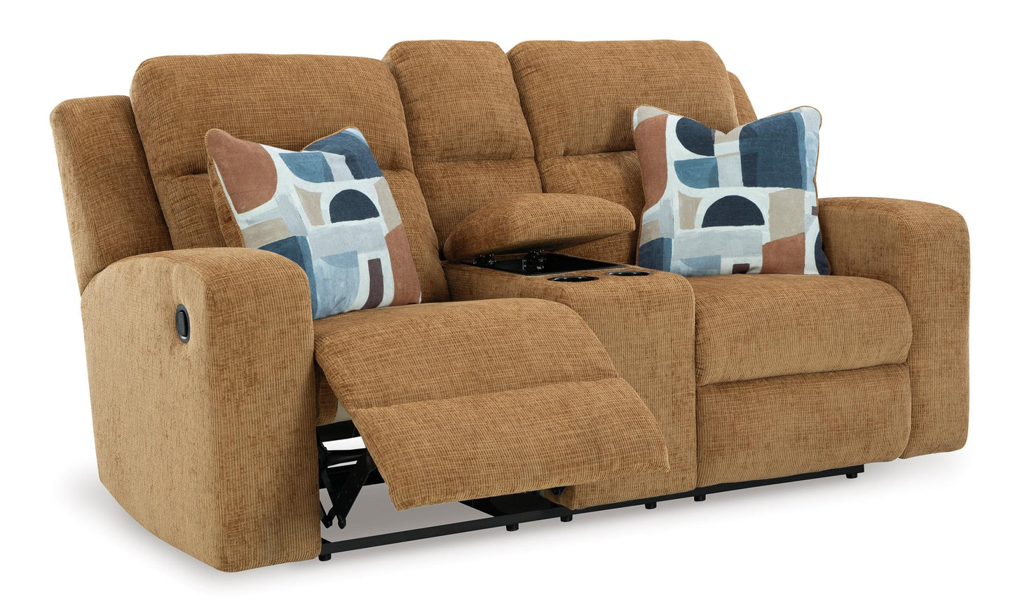 Kanlow Reclining Console Loveseat