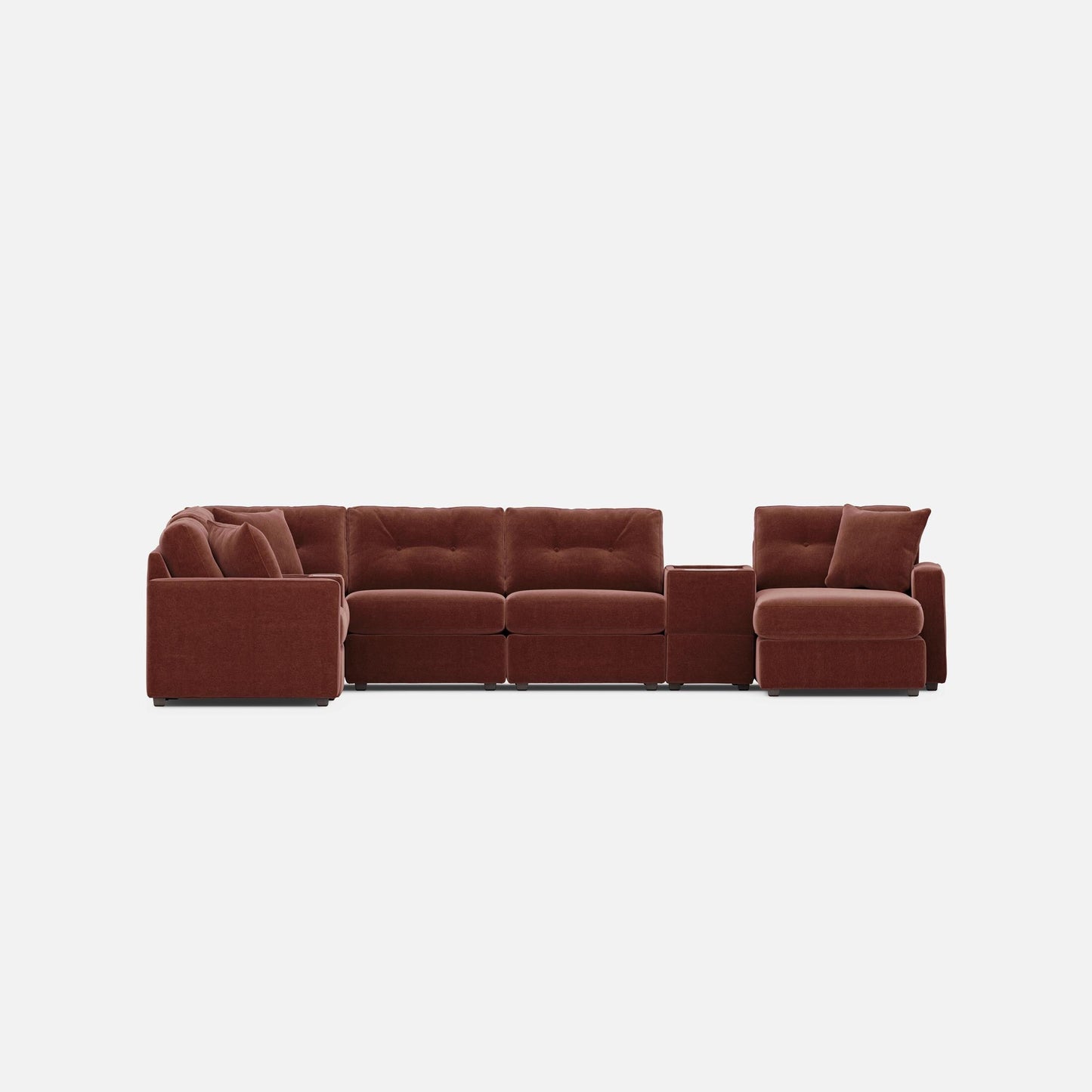 Modular One 8-Piece Sectional Merlot Right-Facing