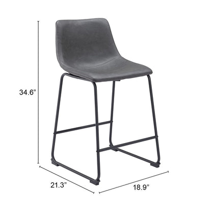 Smart Counter Stool (Set of 2) Charcoal