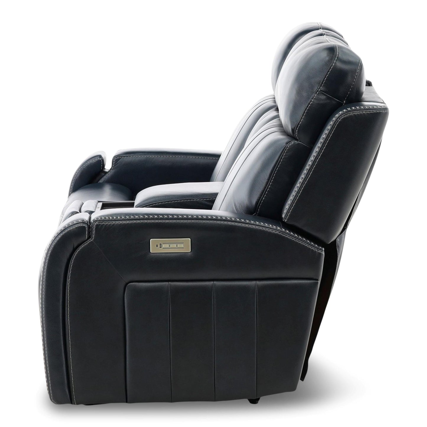 Hampton Leather Power Reclining Console Loveseat