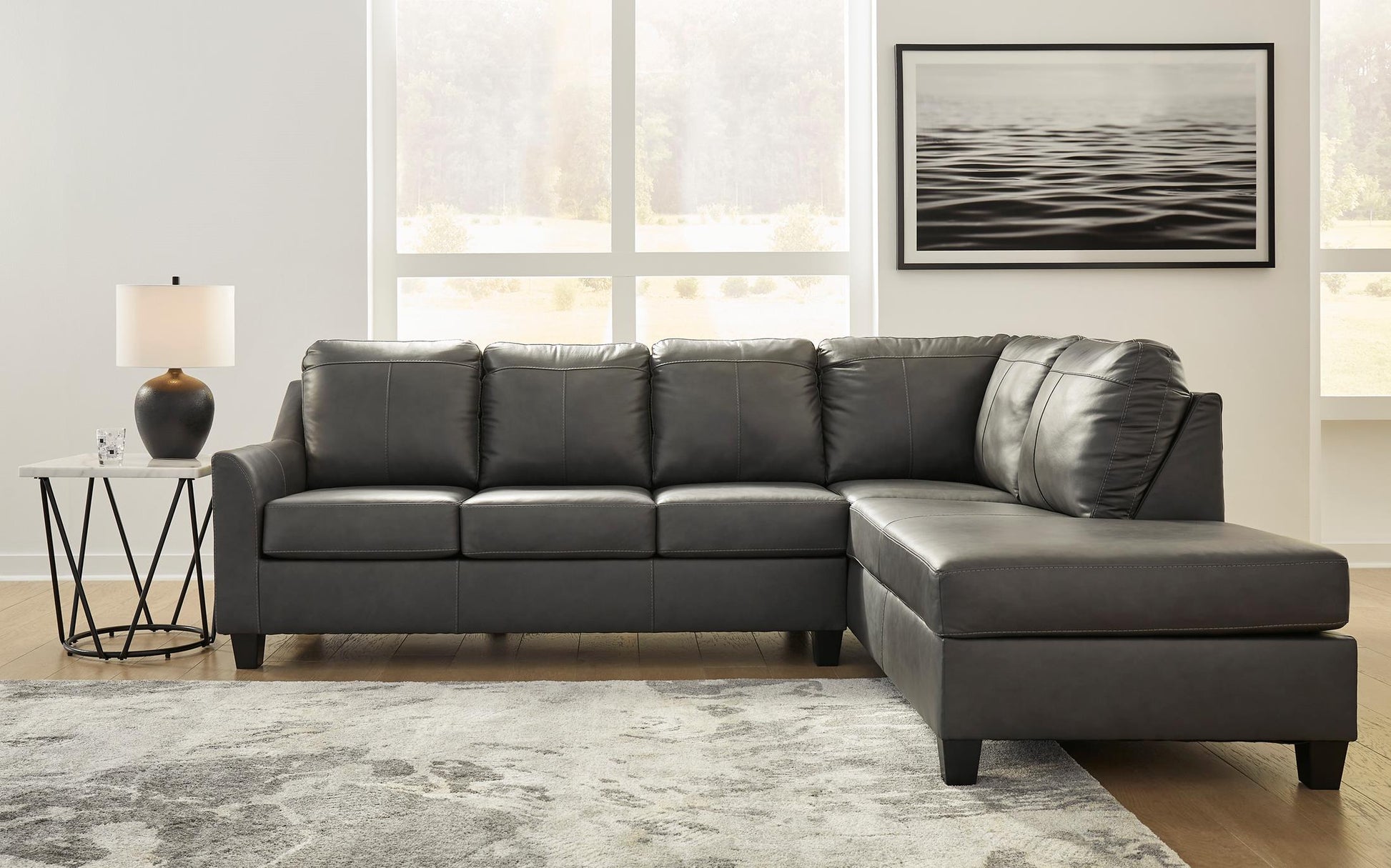 Valderno 2-Piece Leather Sectional with Chaise