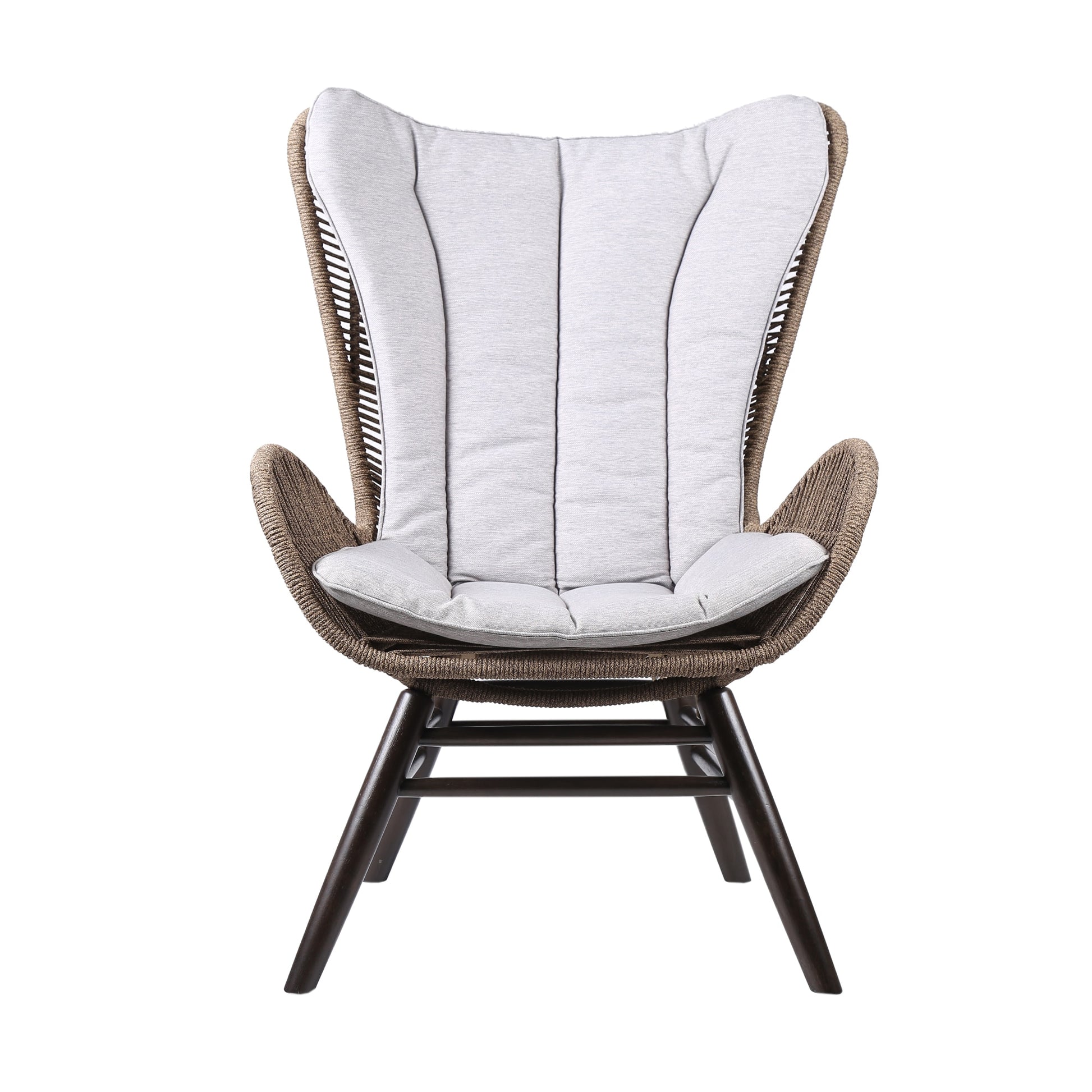 King Indoor Outdoor Lounge Chair in Dark Eucalyptus Wood with Truffle 