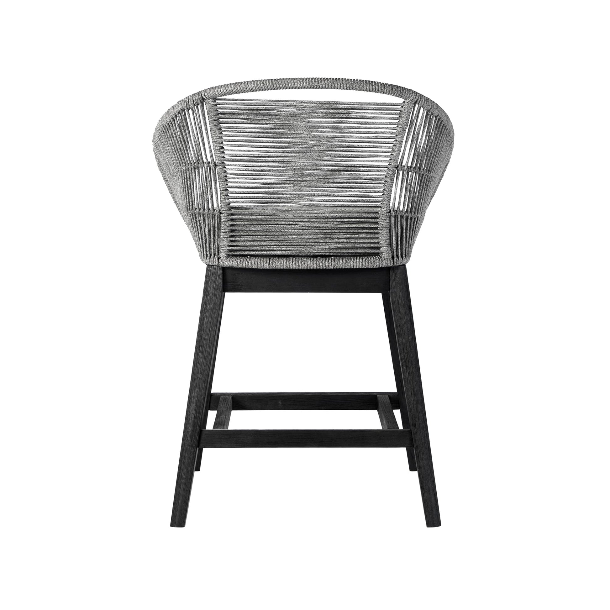 Tutti Frutti Indoor Outdoor Counter Height Bar Stool in Black Brushed 