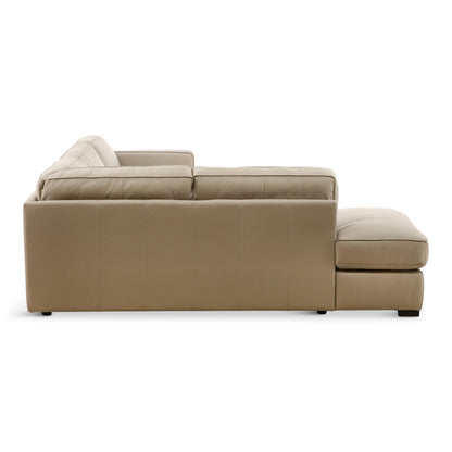 Copenhagen 2-Piece Leather Sectional with Chaise