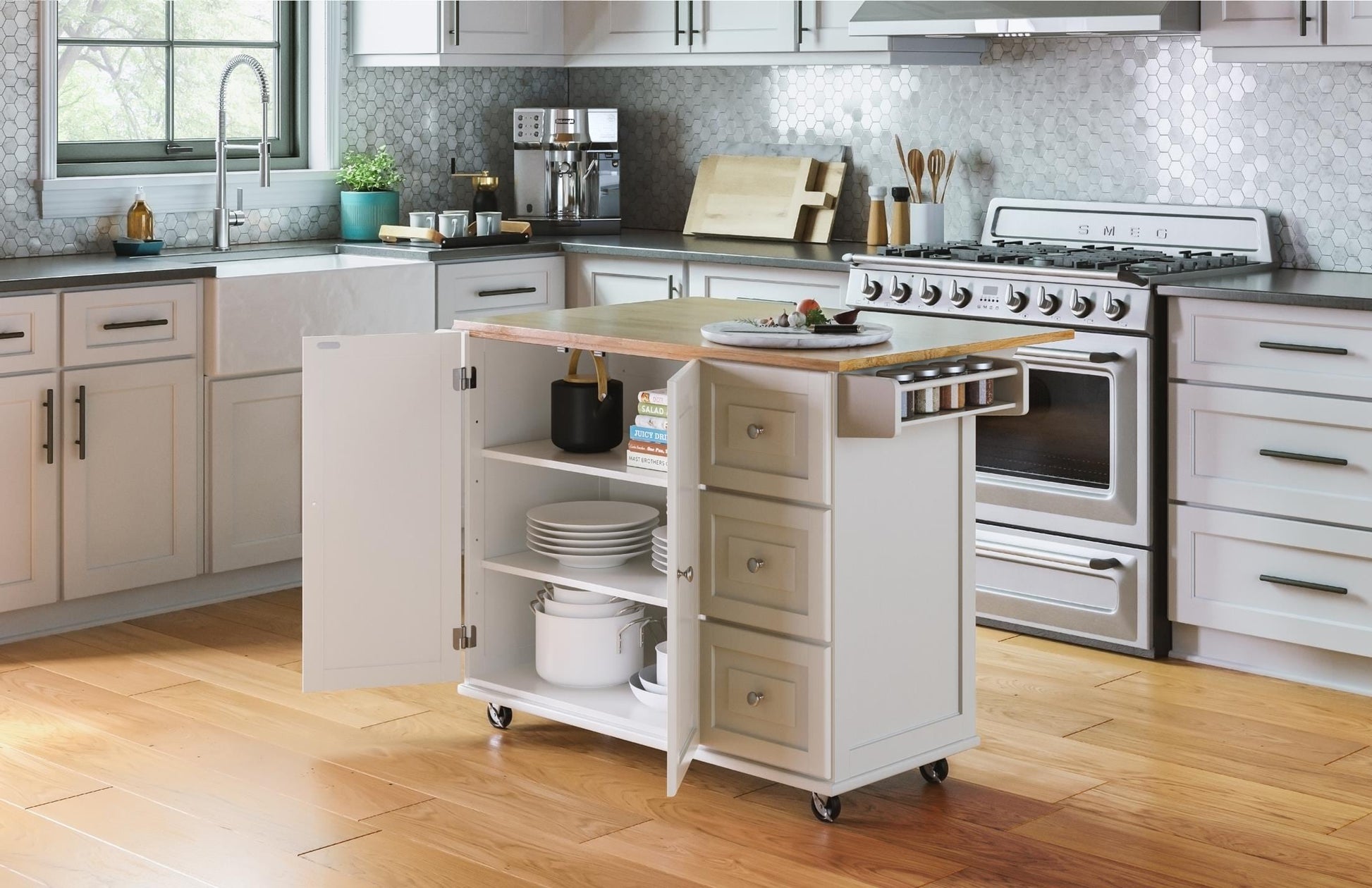 Dolly Madison 3 Drawer Kitchen Cart