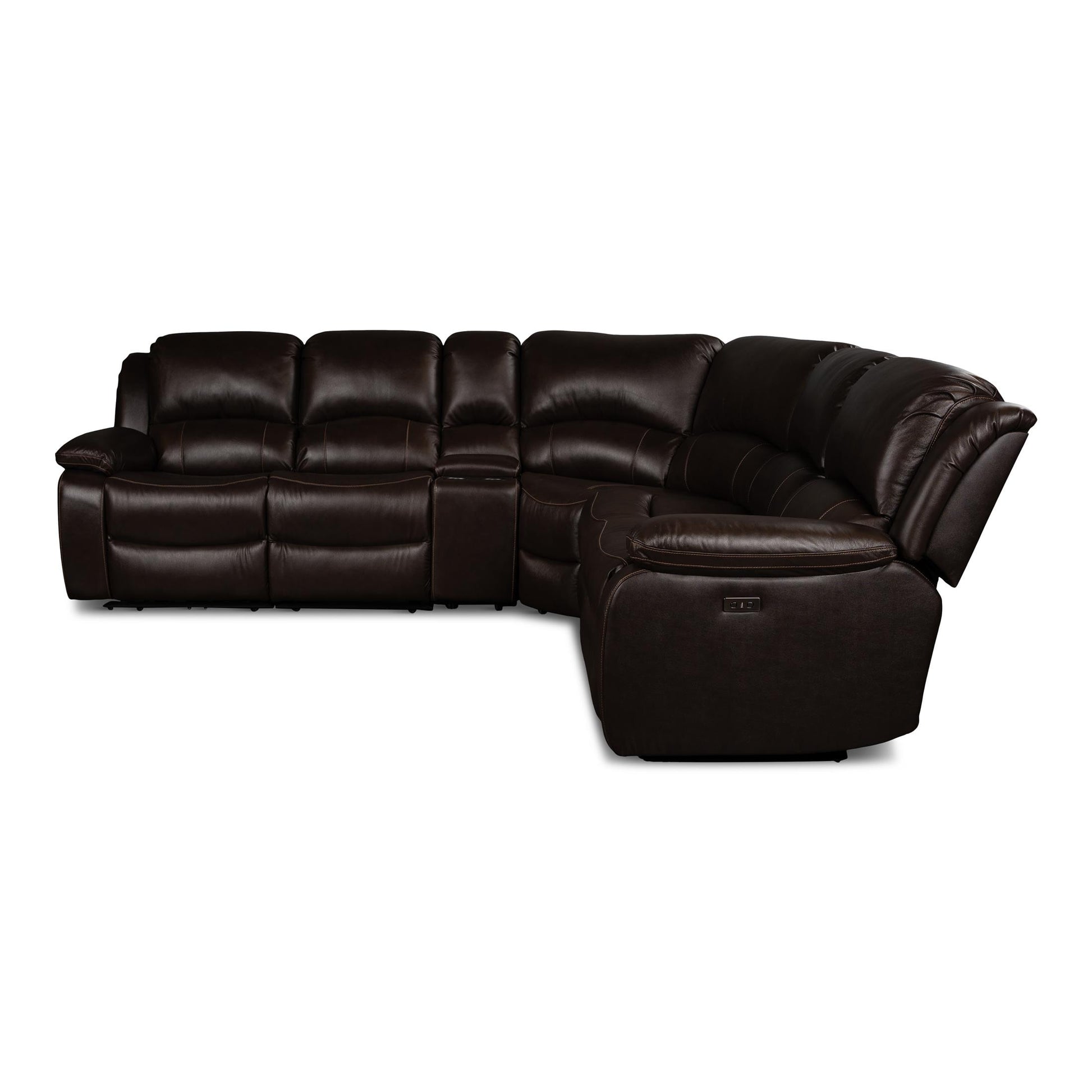 Edward Leather 6-Piece Power Reclining Sectional